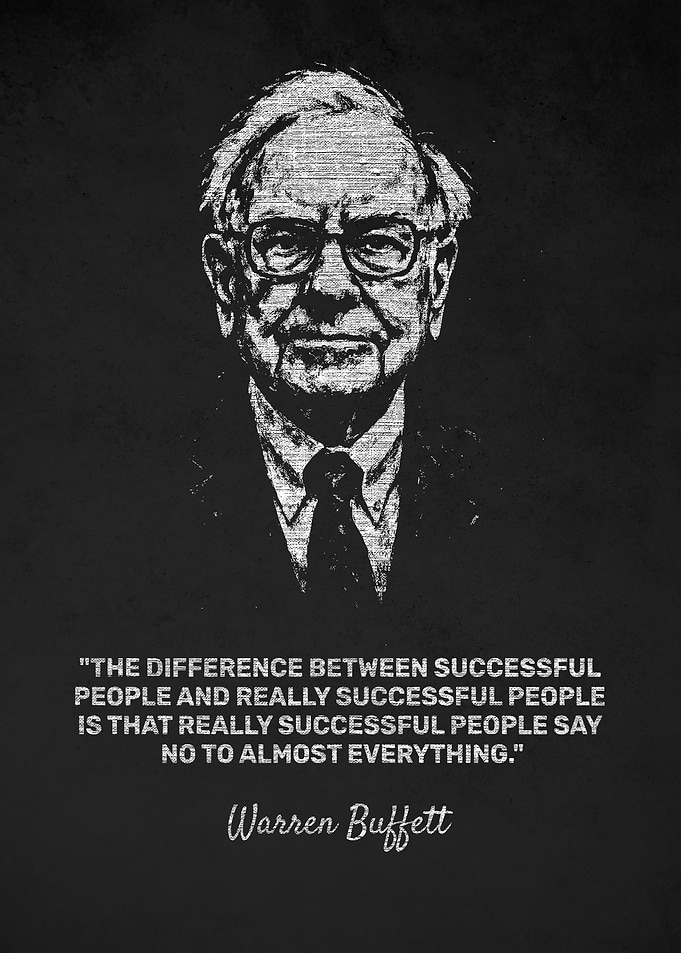 Warren Buffett Successful People Quote Black and White