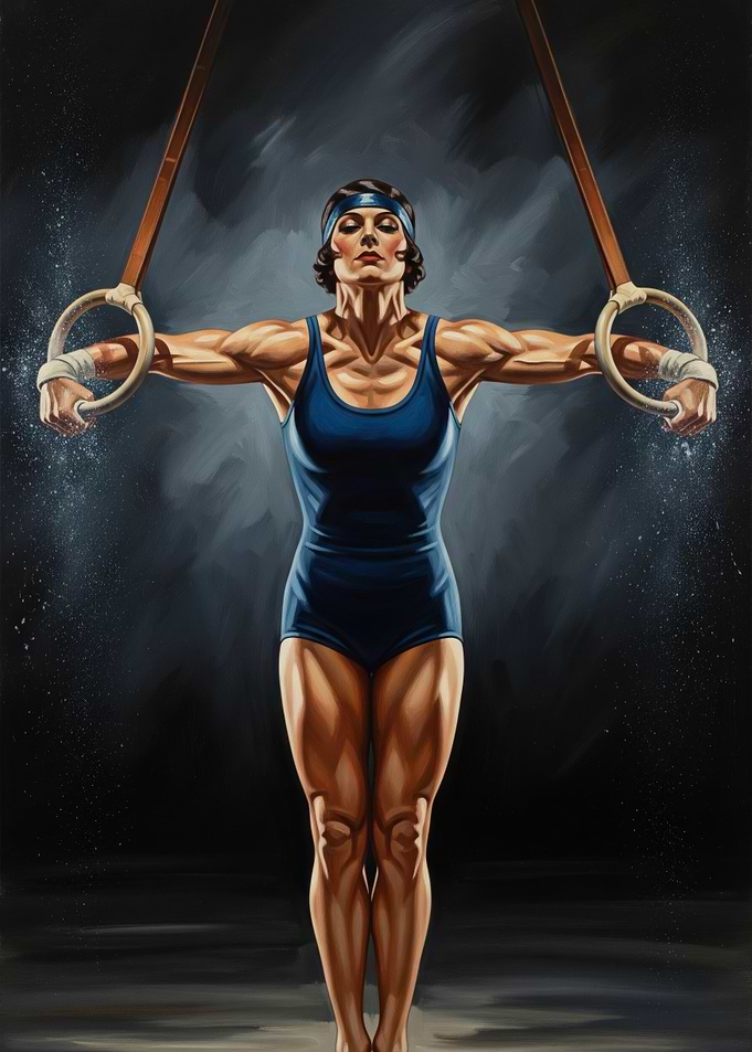L'ASCENSION GYMNIQUE (The Gymnastic Ascension) - Original Art Deco Artwork