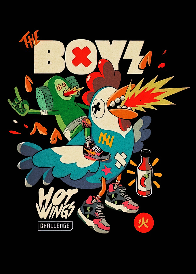 The Boyz Hot Wings Challenge Illustration