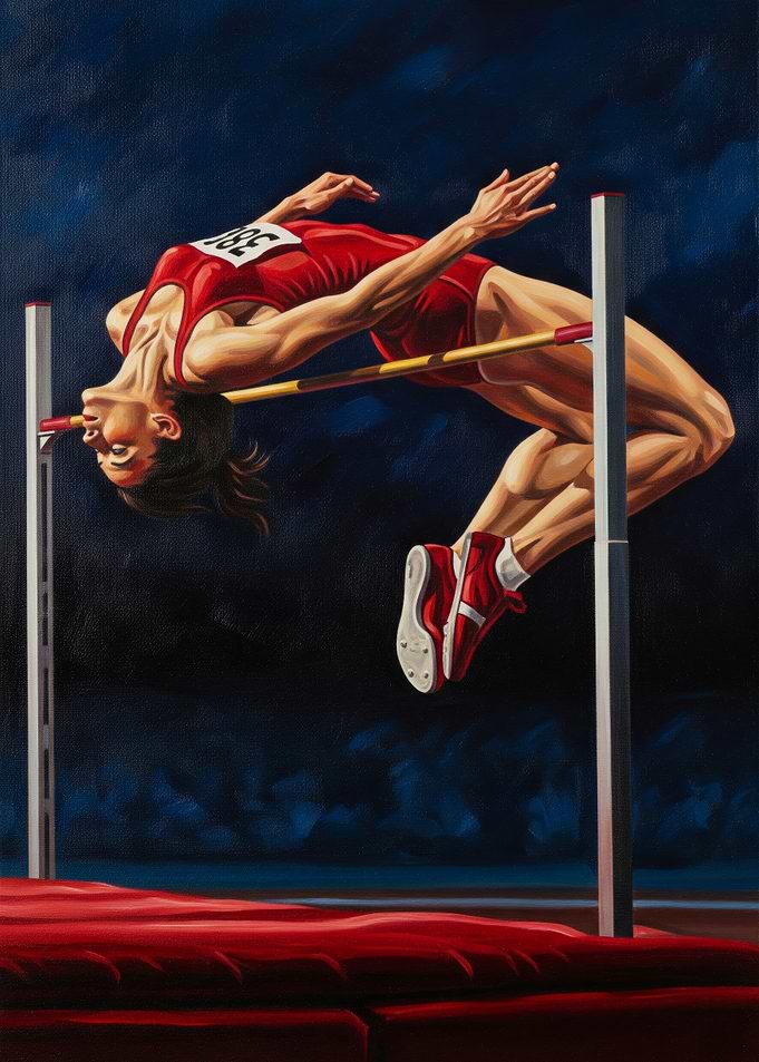 LA SAUTEUSE EN HAUTEUR (The High Jumper) - Original Art Deco Artwork