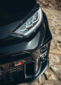 Black Toyota GR Yaris Front View
