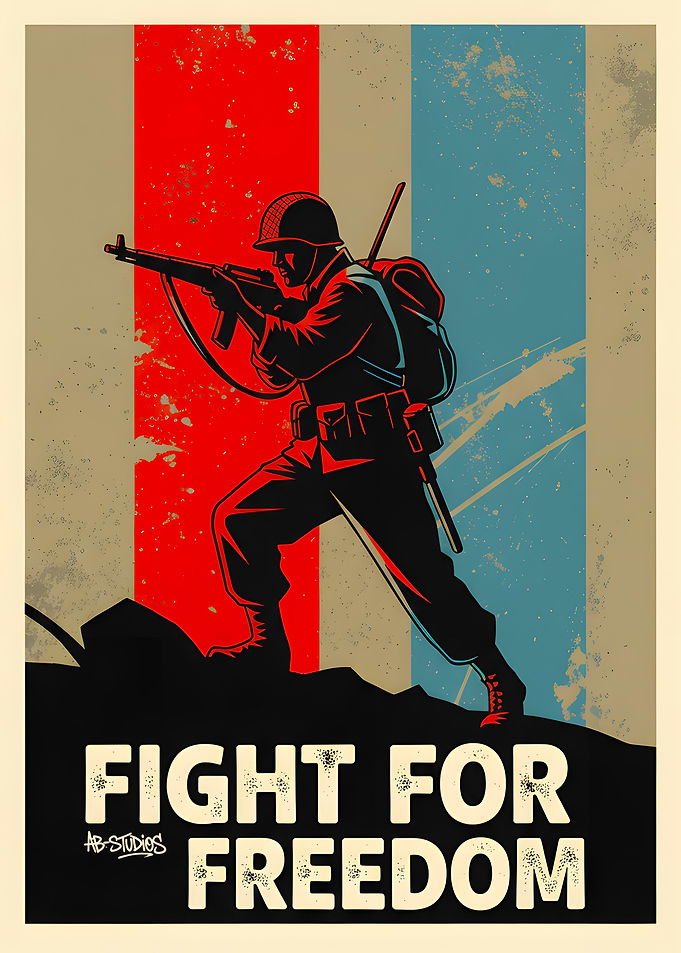 Fight for Freedom Military Poster Art