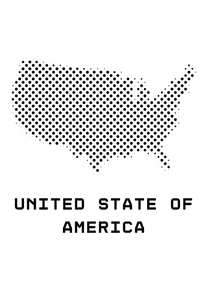 United States Map - Dot Pattern