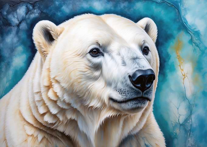 Polar Bear Portrait with Abstract Background
