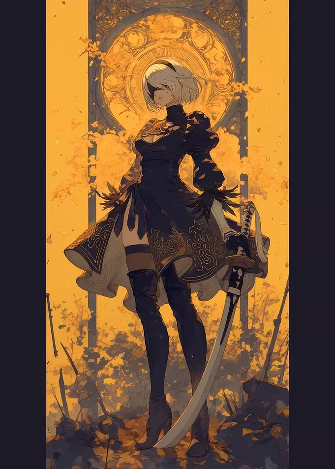 2B Nier Automata Digital Art