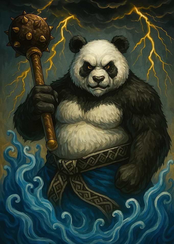 Powerful Panda Warrior Mace