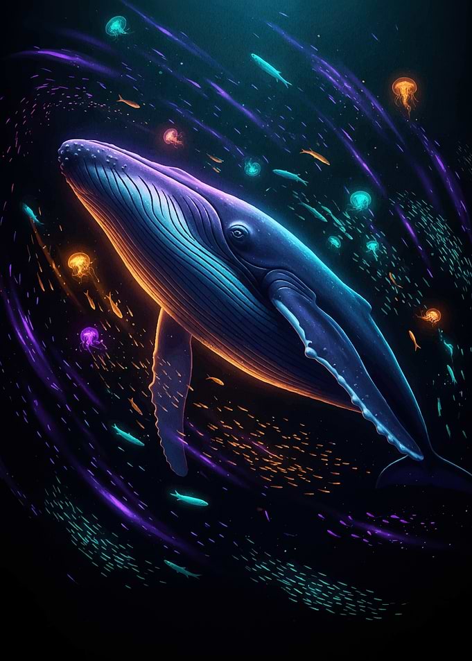 Neon Whale Deep Sea
