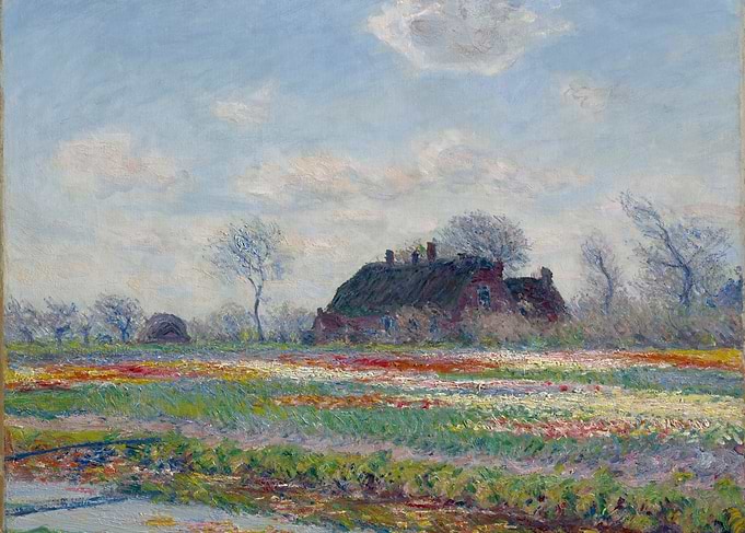 Impressionist Tulip Field Painting by claude monet