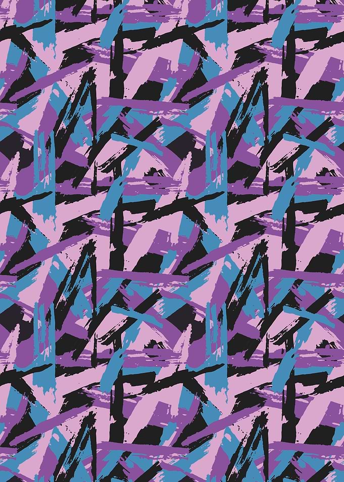 Abstract Brushstroke Pattern in Purple and Blue