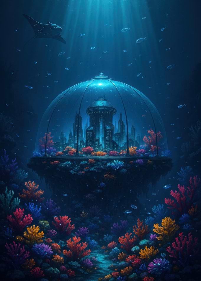 Underwater City in a Dome