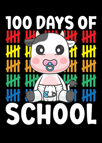 100 Days of School Baby Cow