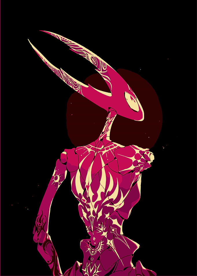 Hollow Knight Hornet stylized digital art