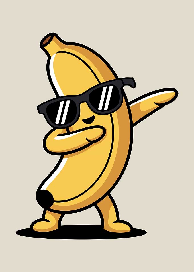 Cool Banana Dabbing Cartoon