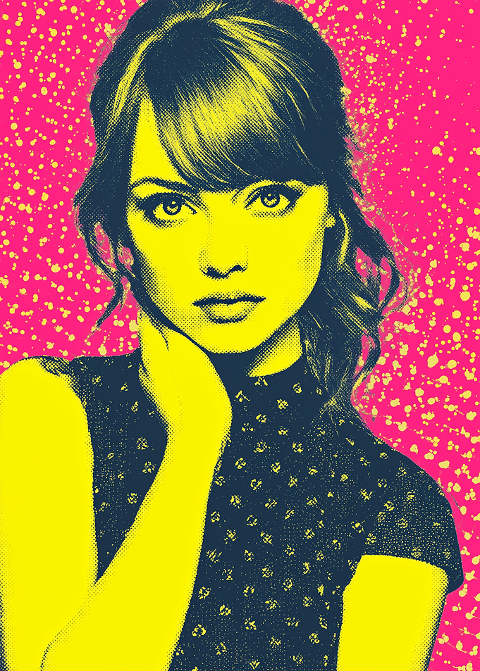 Emma Stone Pop Art Portrait