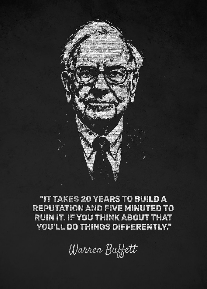 Warren Buffett Think Quote Portrait