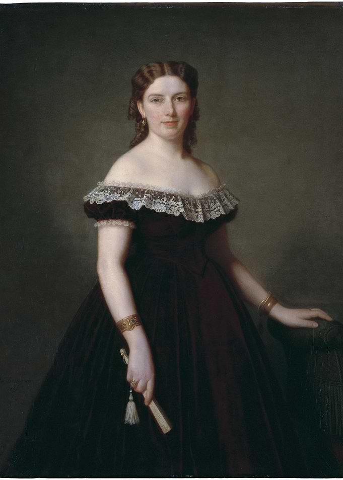 Portrait of a Woman in Burgundy Dress
