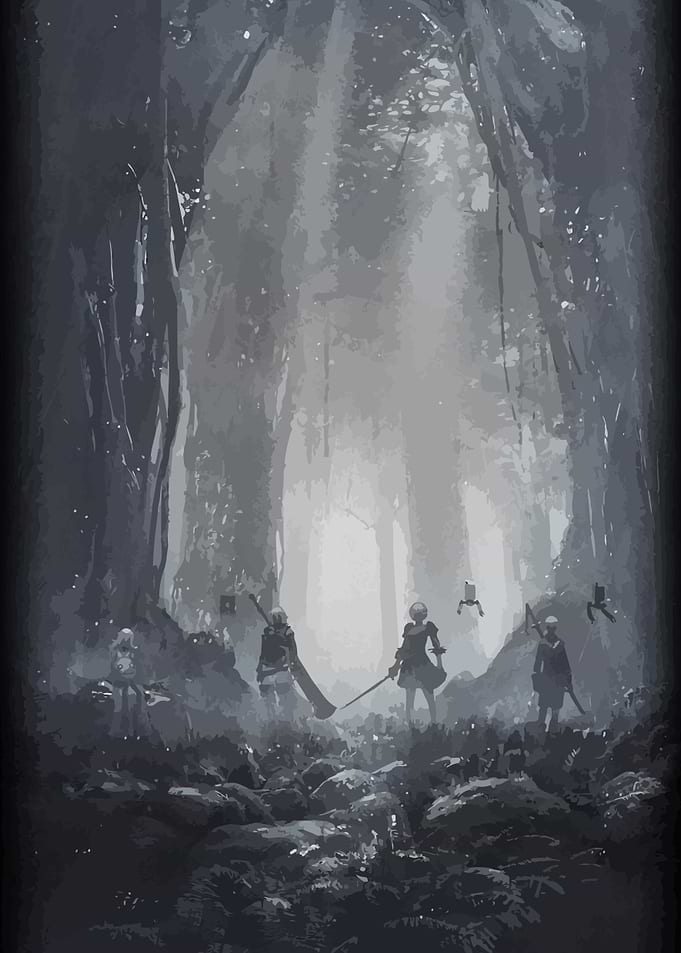 Nier Automata Forest Digital Art