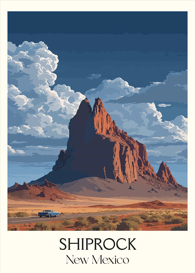 Shiprock New Mexico Travel Poster