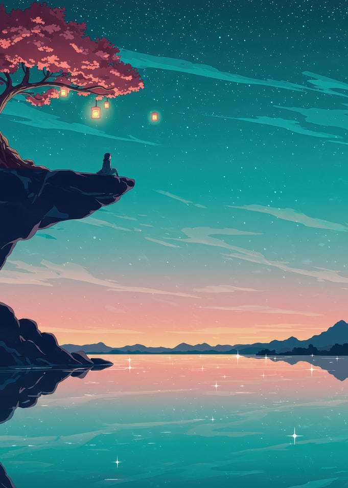 Cliffside Contemplation at Twilight