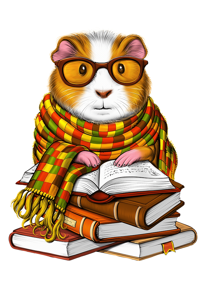 Guinea Pig Reading Books