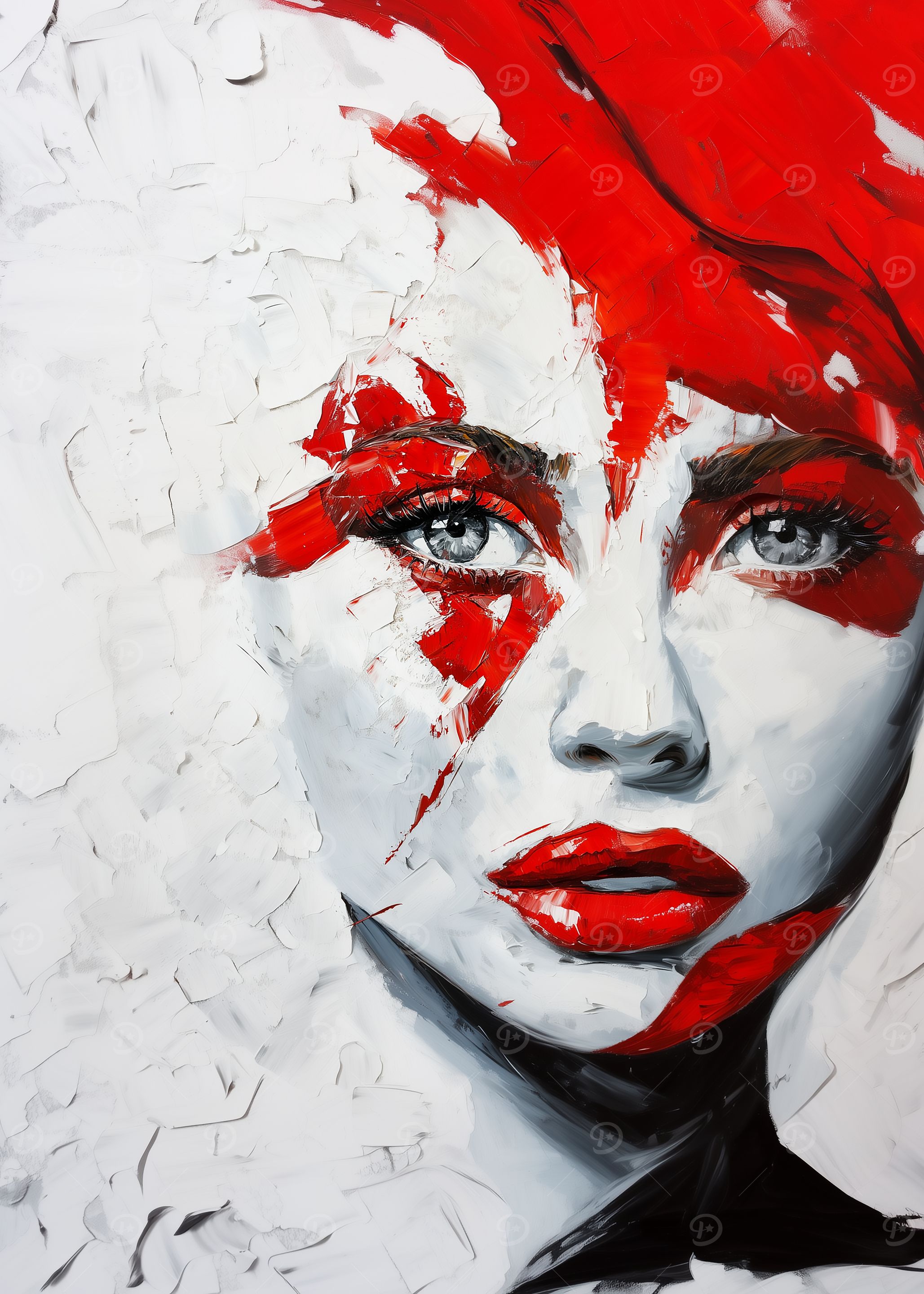 Poland Flag Colors - Abstract Portrait