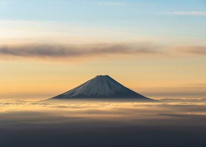 Mount Fuji above the clouds