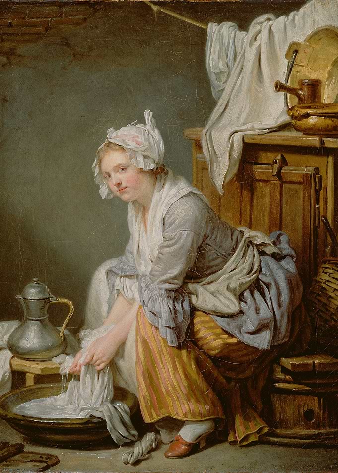 Woman Washing Clothes Painting