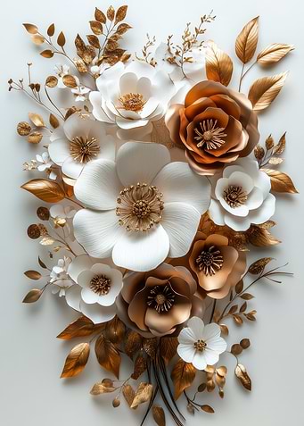 Elegant White and Gold Floral Arrangement