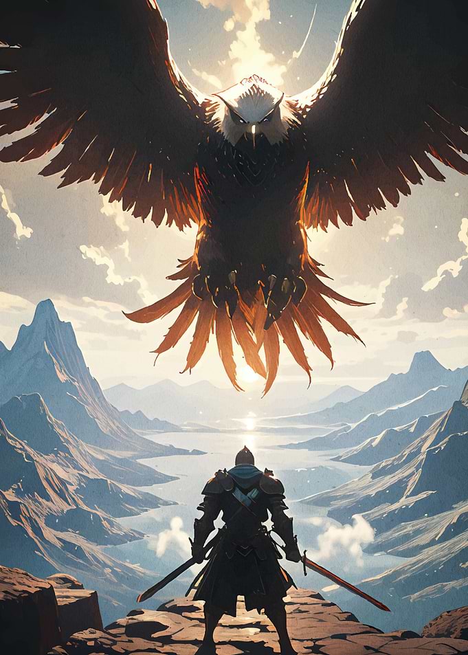 Warrior Giant Eagle Landscape