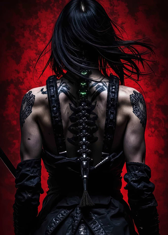 Cyberpunk Ninja Back View