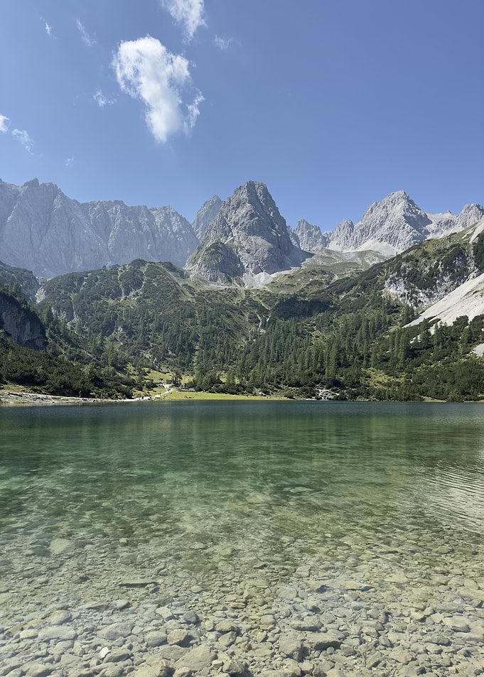Alpine Lake with Mountain Backdrop