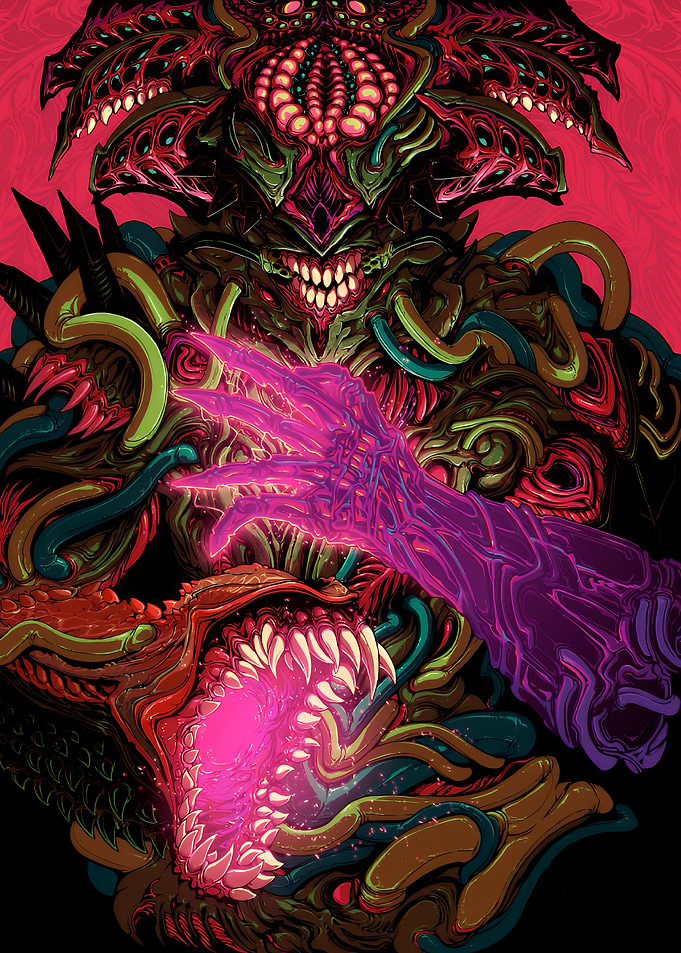 Horrific Monster with Glowing Hand