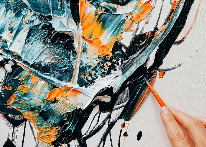 Abstract Painting with Brush