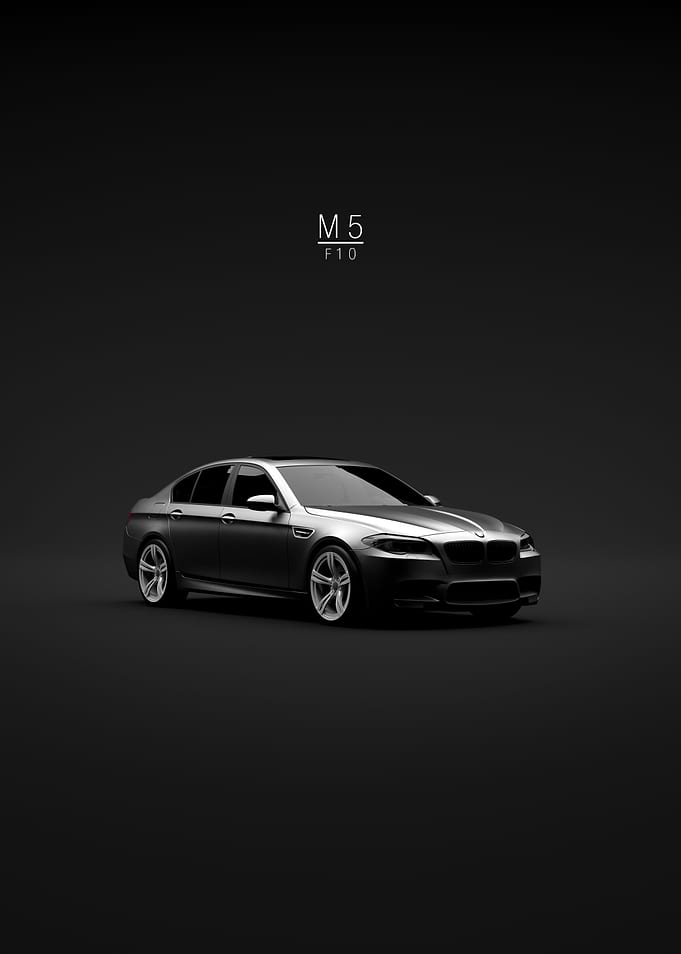 BMW M5 F10 on Black Background