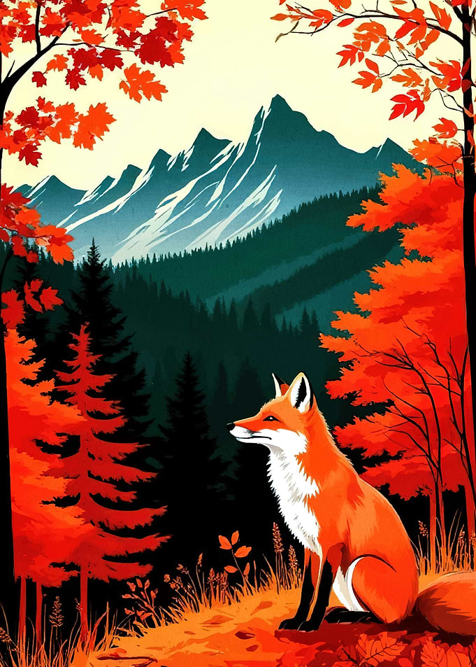 Fox Autumn Mountain Landscape