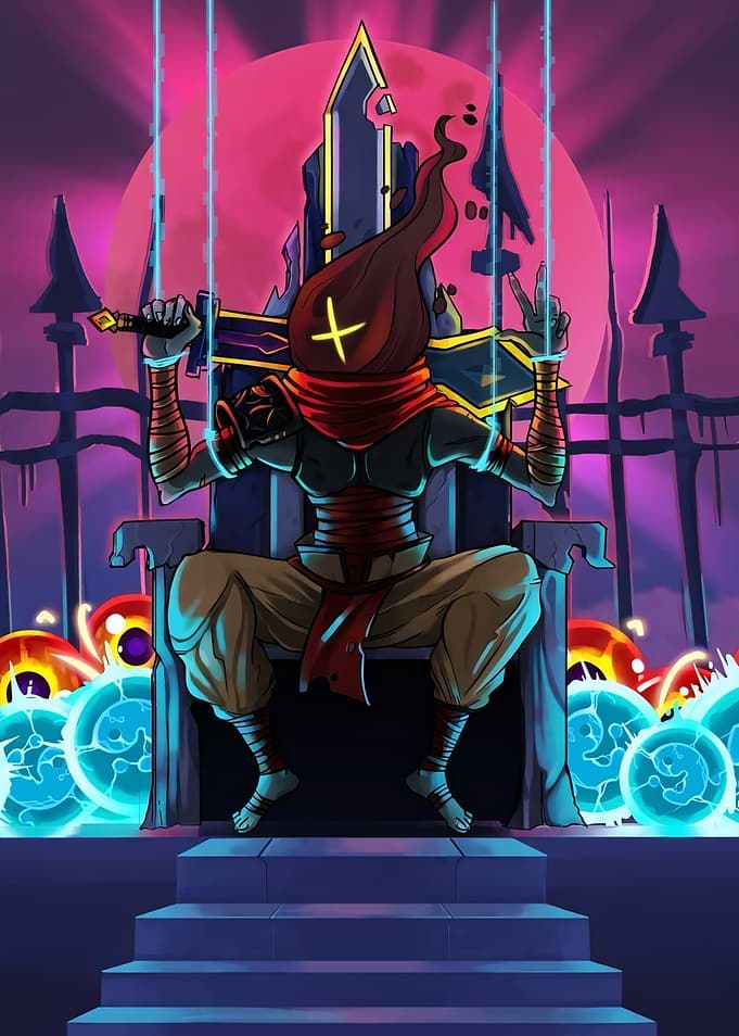 Dead Cells character on throne