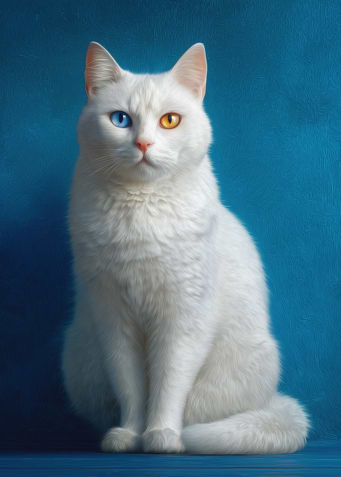 White Cat with Heterochromia