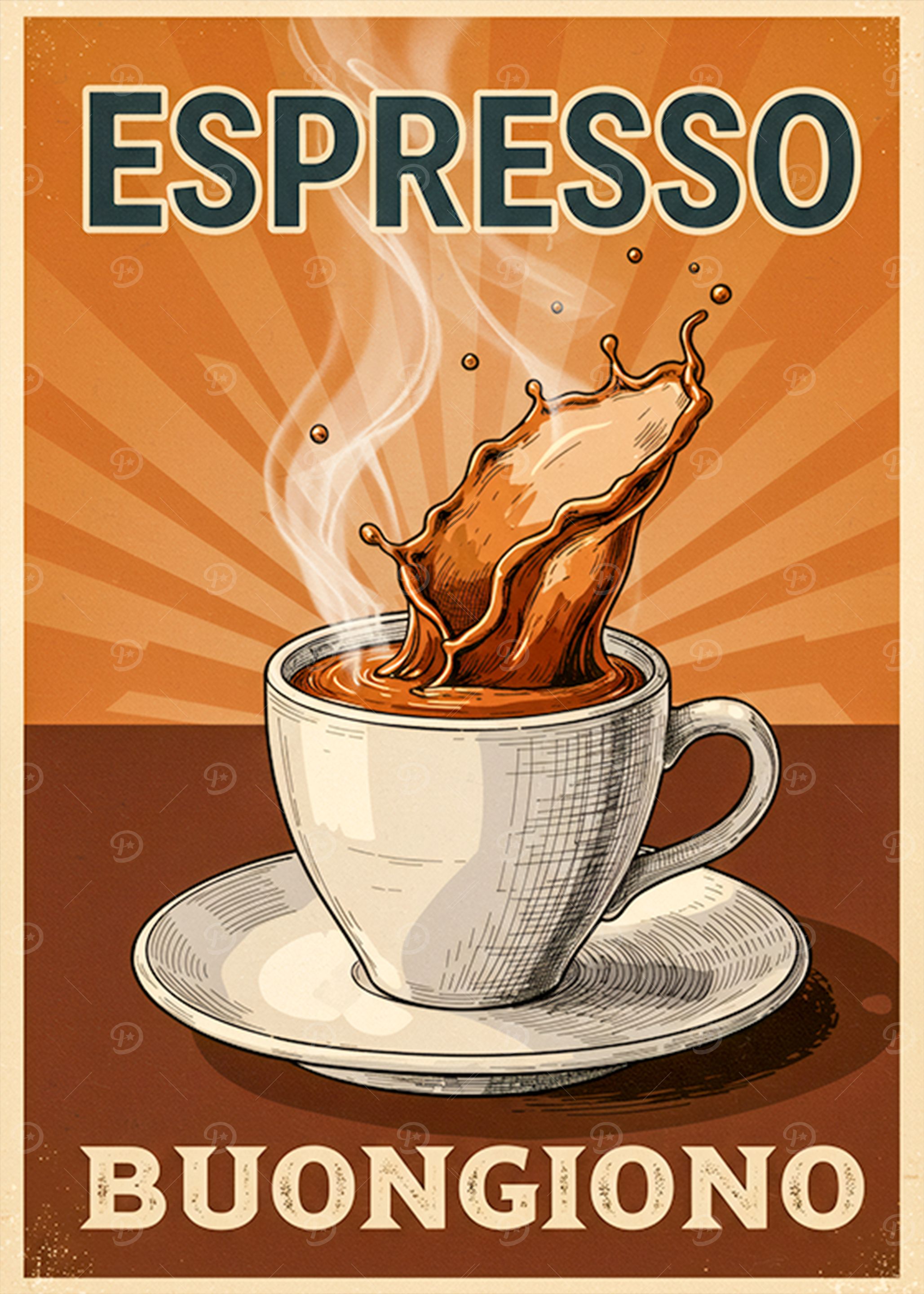 Espresso Buongiorno Vintage Poster