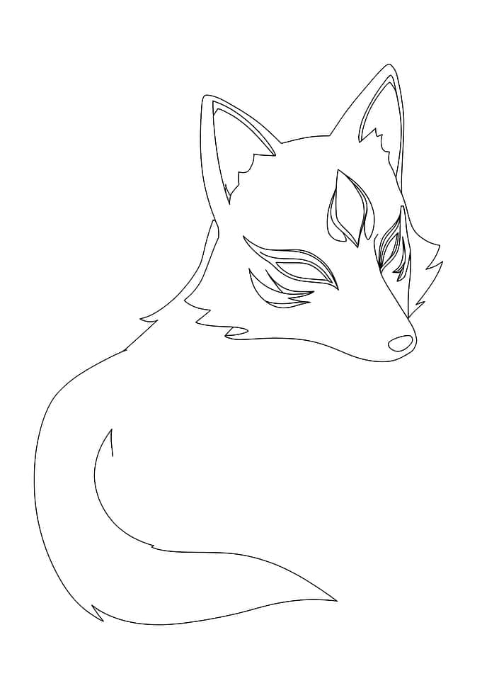 Mythical Fox Minimalist Line Art