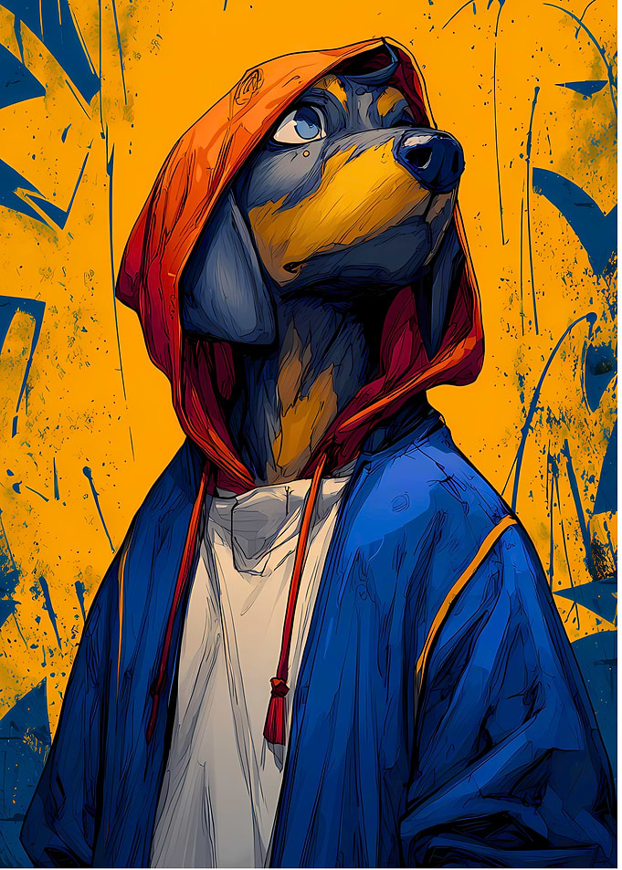 A DACHSHUND DOG STREET ART
