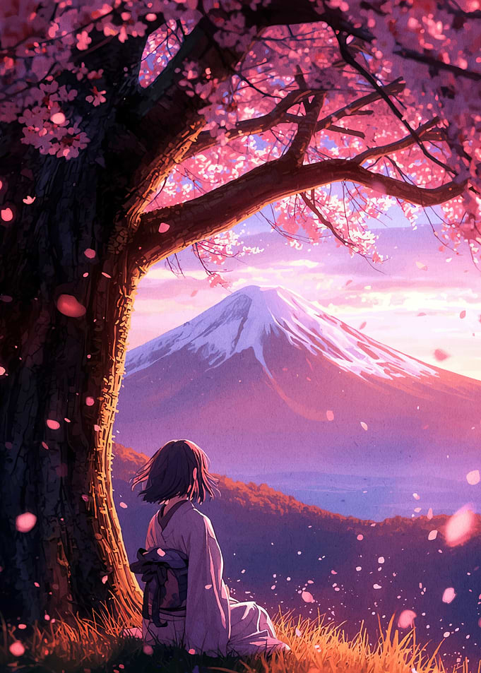 Anime Girl Cherry Blossom