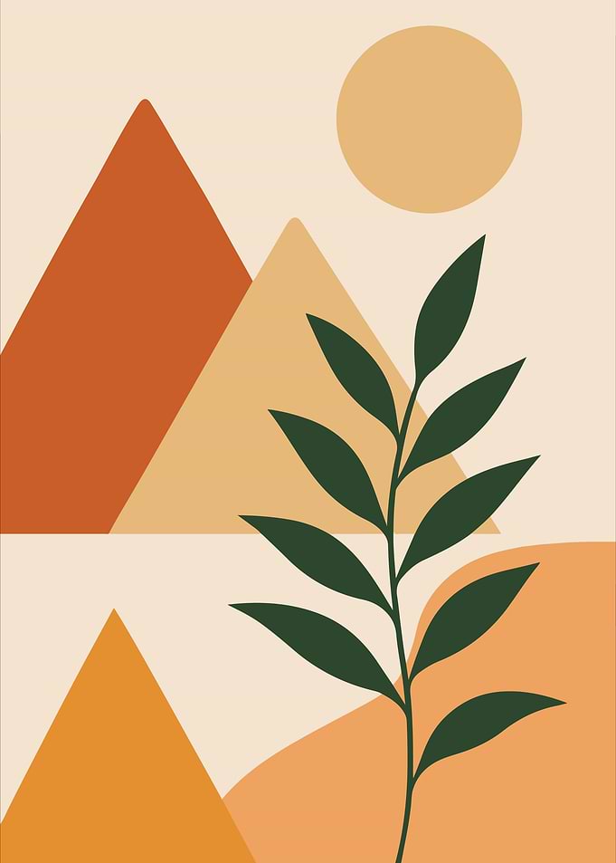 Abstract Landscape with Plant