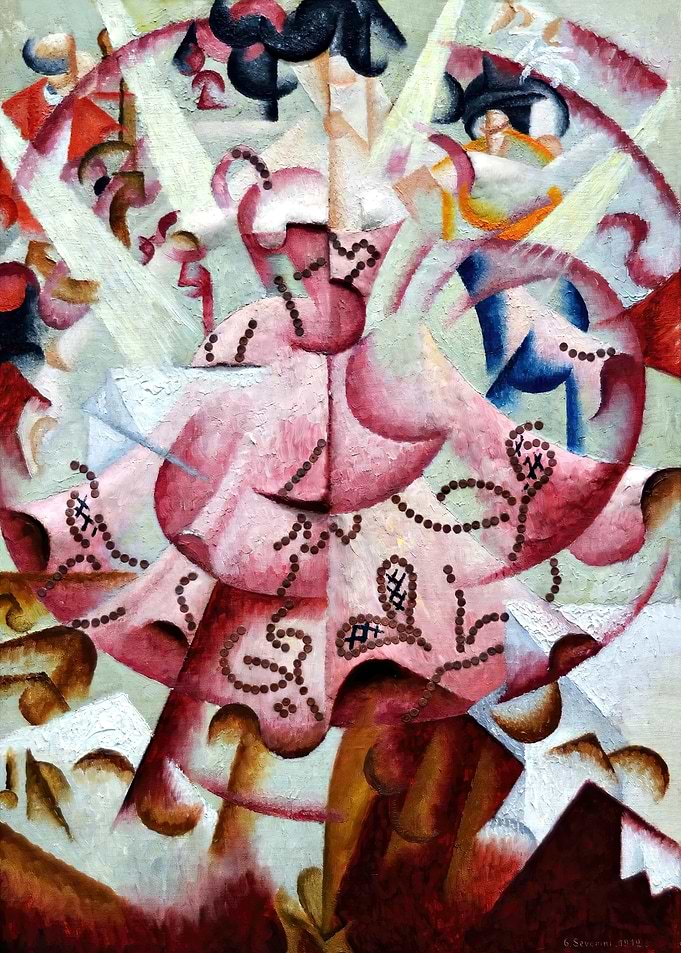 Abstract Pink and Brown Painting by Umberto Boccioni