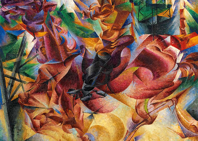 Abstract Dynamic Painting with Vibrant Colors by Umberto Boccioni