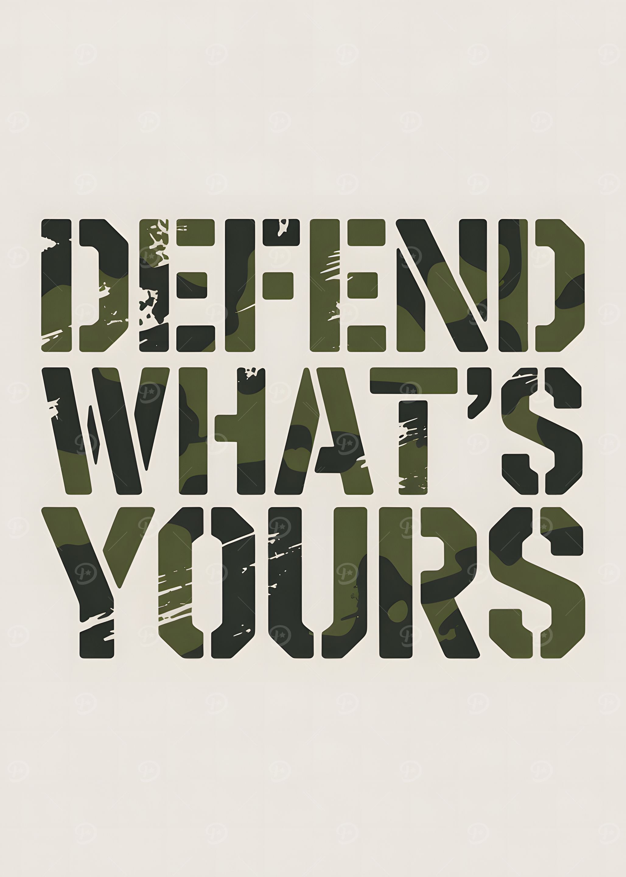 Defend What's Yours Camo Text Art
