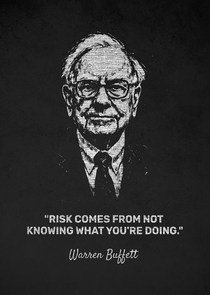 Warren Buffett Risk Quote Portrait