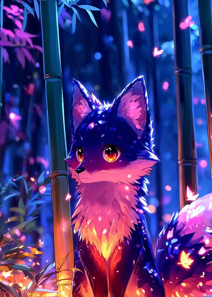 Enchanted Fox in Bamboo Forest