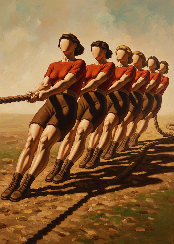 LA VICTOIRE À L'ARRACHÉ (The Tug of War Victory) - Original Art Deco Artwork