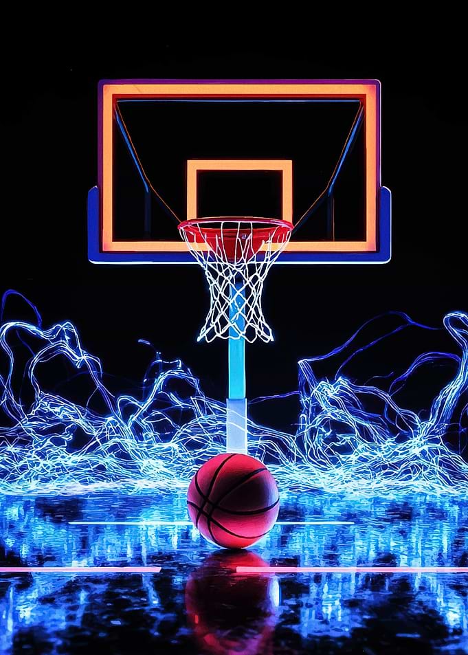 Neon Basketball Court
