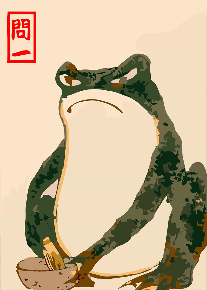 Grumpy Frog with Mortar and Pestle